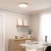 Plafón Led 24w Circular Madera Cct Seleccionable Ø418 Mm Semi-dari Blanco