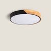 Plafón Led 24w Circular Madera Cct Seleccionable Ø418 Mm Semi-dari Negro