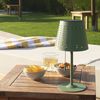 Lámpara De Mesa Solar Exterior Led 3w Portátil Con Batería Usb Recargable Banate Verde Celadón