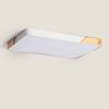 Plafón Led 30w Rectangular Madera Y Metal 625x425 Mm Cct Seleccionable Semi-dari Blanco