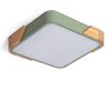 Plafón Led 18w Cuadrado Madera 325x325 Mm Cct Seleccionable Semi-dari Verde Celadón