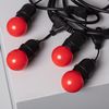 Kit Guirnalda Luces Exterior 5.5m Negro + 8 Bombillas Led E27 G45 3w De Colores Rojo