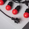 Kit Guirnalda Luces Exterior 5.5m Negro + 8 Bombillas Led E27 G45 3w De Colores Rojo