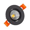 Foco Downlight Led 3w Circular Cob Cri90 Corte Ø 55 Mm Negro Blanco Cálido No Flicker 2700k