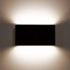 Aplique De Pared Exterior Led 12w Iluminación Doble Cara Rectangular Negro Einar Blanco Cálido 2700k