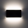 Aplique De Pared Exterior Led 10w Iluminación Doble Cara Rectangular Negro Hera Blanco Neutro 4000k