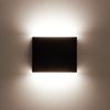 Aplique De Pared Exterior Led 6w Iluminación Doble Cara Cuadrado Negro Orus Blanco Cálido 2700k