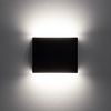 Aplique De Pared Exterior Led 6w Iluminación Doble Cara Cuadrado Negro Orus Blanco Cálido 2700k