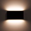 Aplique De Pared Exterior Led 10w Iluminación Doble Cara Rectangular Negro Kaira Blanco Cálido 2700k