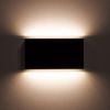 Aplique De Pared Exterior Led 10w Iluminación Doble Cara Rectangular Negro Kaira Blanco Cálido 2700k