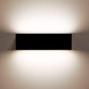 Aplique De Pared Exterior Led 10w Iluminación Doble Cara Rectangular Negro Lena Blanco Cálido 2700k