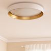 Plafón Led 30w Circular Metal Ø550 Mm Cct Seleccionable Big Broadwey Blanco / Oro