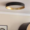 Plafón Led 30w Circular Metal Ø550 Mm Cct Seleccionable Big Broadwey Negro / Oro