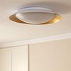 Plafón Led 30w Circular Metal Ø500 Mm Cct Seleccionable Taylor Blanco / Oro