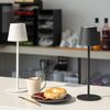 Lámpara De Mesa Led 3w Portátil De Metal Con Batería Usb Recargable Anisa Blanco