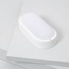 Plafón Led 15w Oval Para Exterior 85x173 Mm Ip65 Hublot White Blanco Frío 6500k