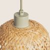 Lámpara Colgante Bambú Kawaii Textil Verde