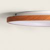 Plafón Led 30w Ovalado Metal Ø600 Mm Cct Seleccionable Owen Madera