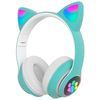 Auriculares Inalambricos Con Orejas De Gato Bluetooth Plegables Con Micrófono Turquesa Klack