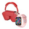 Smartwatch Y Auriculares Bluetooth De Diadema Klack Watch 9 Max  Klack Pro De Luxe - Rosa/rojo