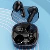 Auriculares Bluetooth 5.3 + Edr Klack Kapro138, Cascos Transparentes Con Alimentación Led Y Pantalla Digital - Negro