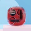 Auriculares Bluetooth 5.3 + Edr Klack Kapro138, Cascos Transparentes Con Alimentación Led Y Pantalla Digital - Rojo