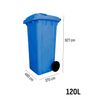 Contenedor De Basura Reciclables De Colores Con Ruedas   Mango Antideslizante  120 L (azul)jardin202