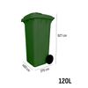 Contenedor De Basura Reciclables De Colores Con Ruedas   Mango Antideslizante  120 L (verde)jardin202