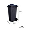 Contenedor De Basura Reciclables Ecodiseño 120l 2 Ruedas  Tapa Azul