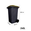 Contenedor De Basura Reciclables 240l 2 Ruedas  Ecodiseño Negro  Color: Amarillo