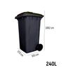 Contenedor De Basura Reciclables 240l 2 Ruedas  Ecodiseño Negro  Color: Verde