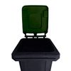 Contenedor De Basura Reciclables 240l 2 Ruedas  Ecodiseño Negro  Color: Verde