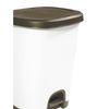 Cubo Basura Plástico Moderno  Apertura Con Pedal  Cubo Reciclar  27 Litros (topo - Blanco)jardin202