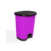 Cubo Basura Plástico Moderno  Apertura Con Pedal  Cubo Reciclar  27 Litros (negro - Morado)jardin202