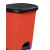 Cubo Basura Plástico Moderno  Apertura Con Pedal  Cubo Reciclar  27 Litros (negro - Rojo)jardin202