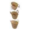 Bolso De Mimbre - Cesta De La Compra Con Asas - Capazo Fibras Naturales  26 X 19 X 19 Cm (asas De Mimbre)jardin202