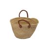 Bolso De Mimbre - Cesta De La Compra Con Asas - Capazo Fibras Naturales  45 X 30 X 30 Cm (asas De Cuero Cortas)jardin202