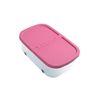 Cajas De Almacenaje Transparente – Cajas Organizadoras De Plástico Con Tapa Y Ruedas  32 Litros (rosa)jardin202