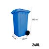 Contenedor De Basura Reciclables De Colores Con Ruedas   Mango Antideslizante  240 L (azul)jardin202