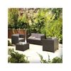 Set Muebles Jardín Diva Confort Con 4 Plazas - Mobiliario Exterior Con Mesa Auxiliar Y Cojines  Set (wenguer)jardin202