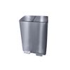 Cubo De Basura De Metal 60l Con Pedal - Doble Compartimento Para Reciclaje Y Diseño Moderno  60 Litros (plata)jardin202