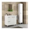 Columna Alta Kris Para Baño De 2 Puertas En Acabado Blanco Brillo 182 Cm(alto)30 Cm(ancho)25 Cm(largo) , Color - Blanco Brillo