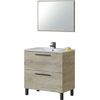 Mueble De Baño Cullera Con Lavabo Y Espejo, Acabado Roble 80 Cm(alto)80 Cm(ancho)45 Cm(largo)