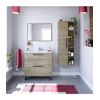 Mueble De Baño Cullera Con Lavabo Y Espejo, Acabado Roble 80 Cm(alto)80 Cm(ancho)45 Cm(largo)