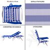 Pack 2 Sillas De Playa Asiento Bajo Reclinables 4 Posiciones Azul Y Blanco De Aluminio Y Textileno Y 1 Carro Portasillas Nuevo Y Mejorado