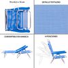 Pack 2 Sillas De Playa Asiento Bajo Reclinables 4 Posiciones Azul De Aluminio Y Textileno Y 1 Carro Portasillas Nuevo Y Mejorado