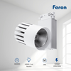 Feron Foco Led De Carril Trifásico | 20w, 230v, 2100lm, 4000k | Orientable 360°/90° |focos Led De Carril