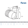 Feron Foco Led De Carril Trifásico | 20w, 230v, 2000lm, 3000k | Orientable 360°/90° | Focos Led De Carril