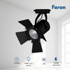 Feron Foco Led De Carril Trifásico | 12w, 230v, 1260lm, 4000k | Orientable 360°/90° | Focos Led De Carril, Negro