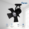 Feron Foco Led De Carril Trifásico | 12w, 230v, 1260lm, 3000k |orientable 360°/90° | Focos Led De Carril | Negro